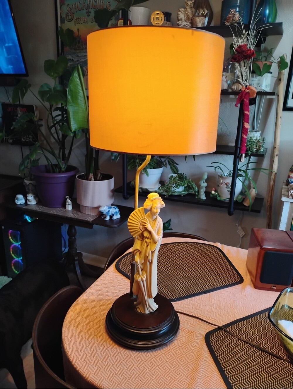 Vintage Lamp of Japanese Geisha, 1950's, After A. Santini
